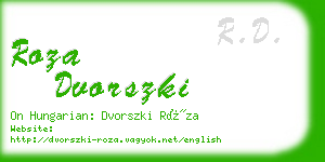 roza dvorszki business card